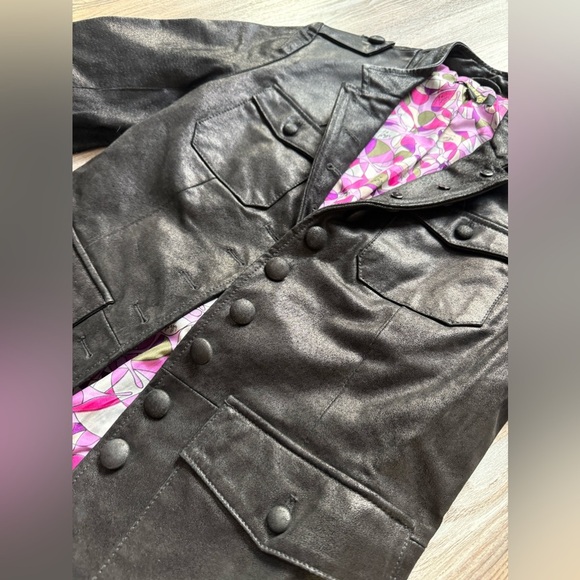 Twiggy London Genuine Suede Military style Jacket y2k 2000s Size S Small - Picture 2 of 9